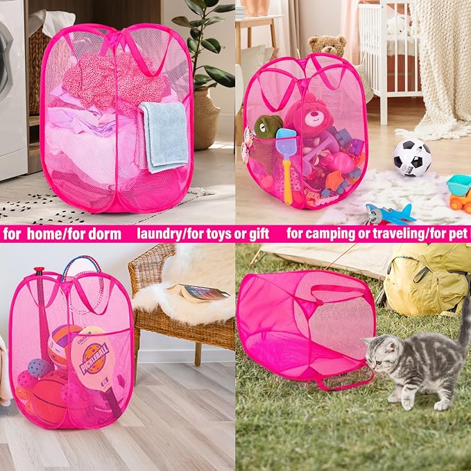 BATTOO Deluxe Strong Mesh Pop up Laundry Hamper Basket - Image 6