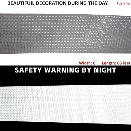White Reflective Tape Outdoor Waterproof 6 inch, High Visibility Hazard - Image 3