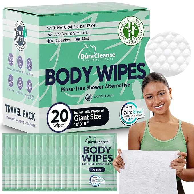 Dura Cleanse Travel Body Wipes by DuraCleanse