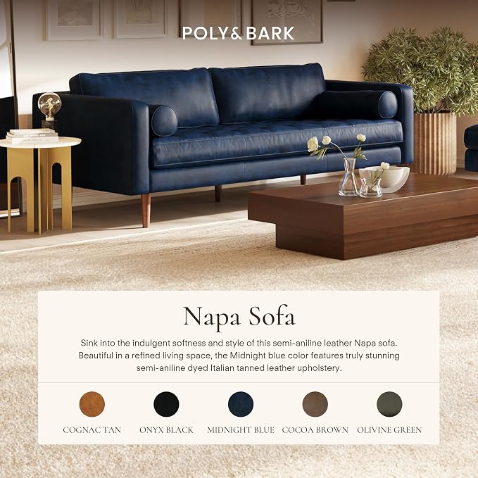Poly & BARK Napa 88.5" Leather Sofa – Full-Grain Italian-Tanned Aniline Leather - Image 3