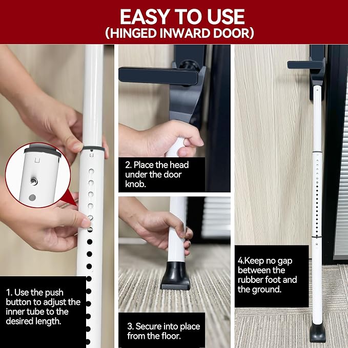 AceMining Upgraded Door Security Bar & Sliding Patio Bar, Heavy Duty Stoppers - Image 8