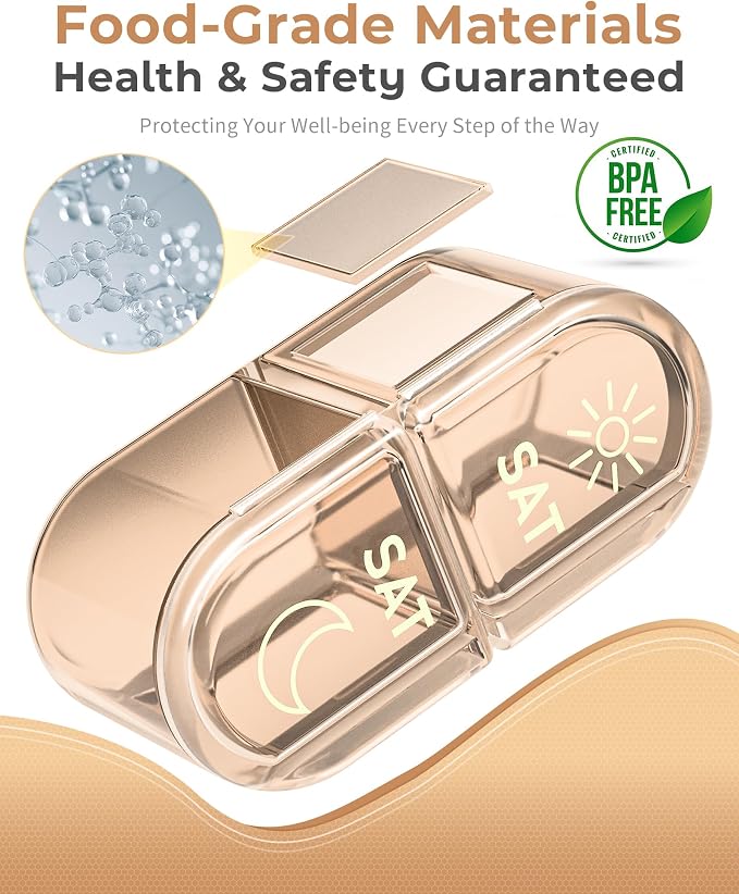 Weekly Pill Organizer 2 Times a Day, 7-Day AM PM Pill Box, Travel Pill Case - Image 5