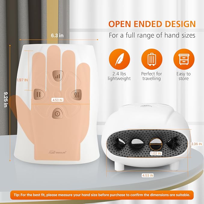 Snailax Hand Massager with Heat and Compression, - Image 3