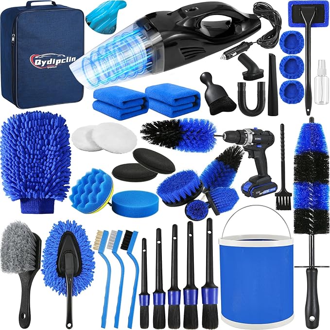 39Pcs Car Detailing Kit, Car Detailing Brush Set, Car Wash Cleaning Kit - Field & Grace