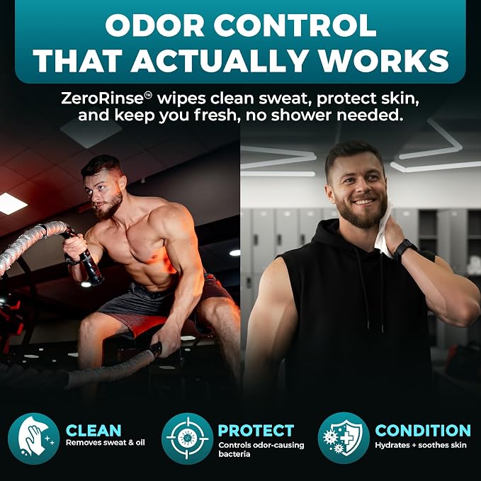 After Gym Body Wipes for Men – Maximum Cleaning Power – 4 Pack, No Rinse Shower - Image 3