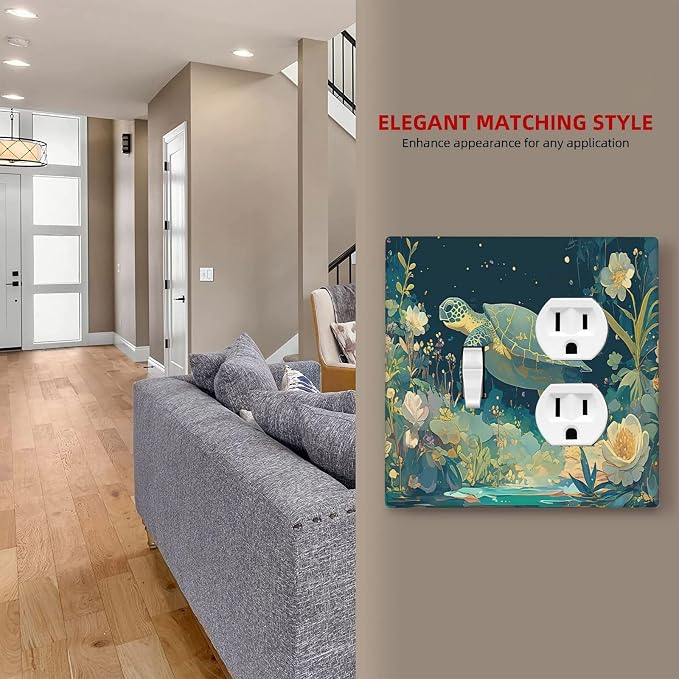 Wallplates Fantasy Sea World Sea Turtle Floral Plant 1 Toggle 1 Duplex Switch - Image 7