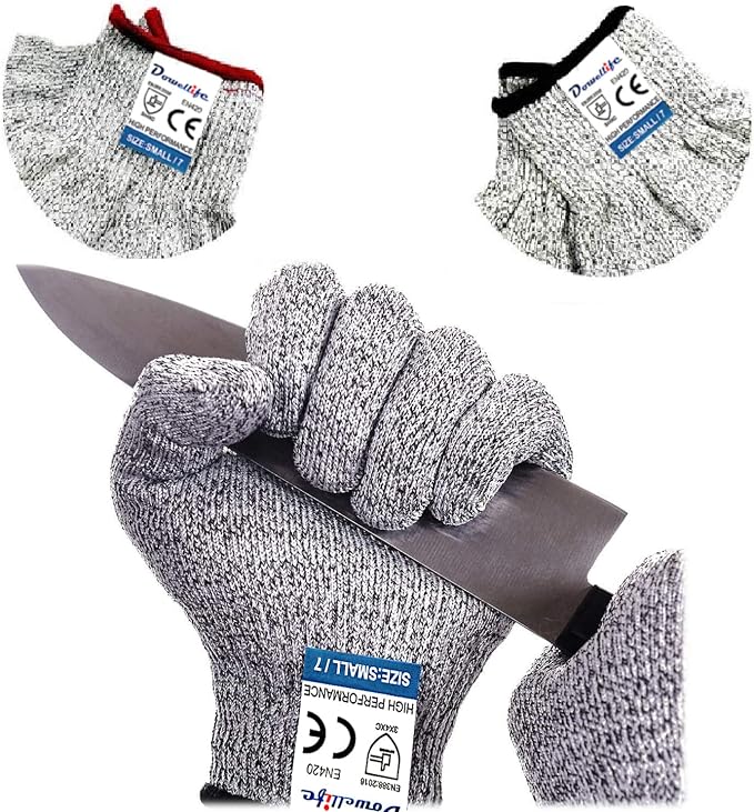 Dowellife Cut Resistant Gloves Food Grade Level 5 Protection, Safety Kitchen by Dowellife