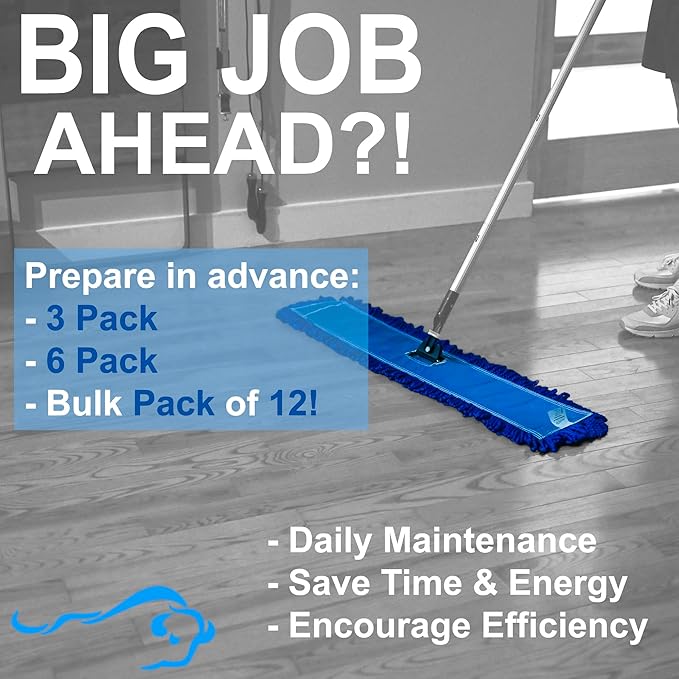 KLEEN HANDLER 48 Inch Microfiber Dust Mop, X-Large Washable Commercial - Image 3