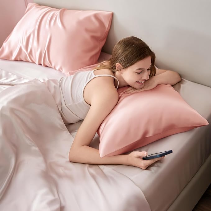 Bedsure Satin Pillowcases, Similar to Silk Pillow Cases Queen Size Set of 2 - Field & Grace
