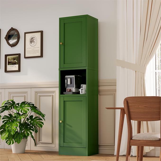 2-Door Metal Storage Cabinet, Tall Slim Pantry Organizer - Image 5