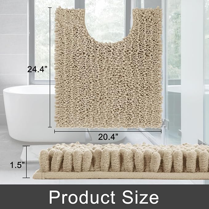Yimobra Toilet Rug U Shaped Washable 24x20 Inch - Field & Grace
