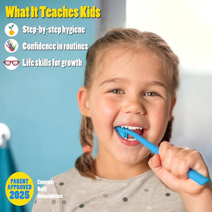 Brushing Teeth with Timer Chart Step by Step Laminated 9x12 Inch - Image 3