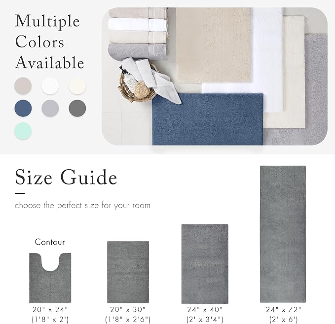 Madison Park Marshmallow Bathroom Rug Non Slip, Luxrurious Plush Bath Mat - Image 6