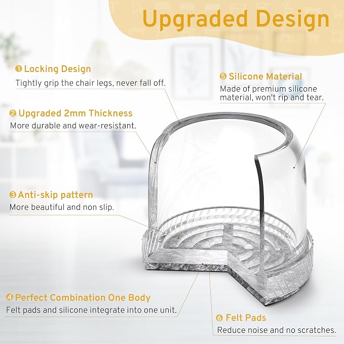 24PCS Extra Small Chair Leg Floor Protectors, Furniture Sliders, Chair Leg - Image 2