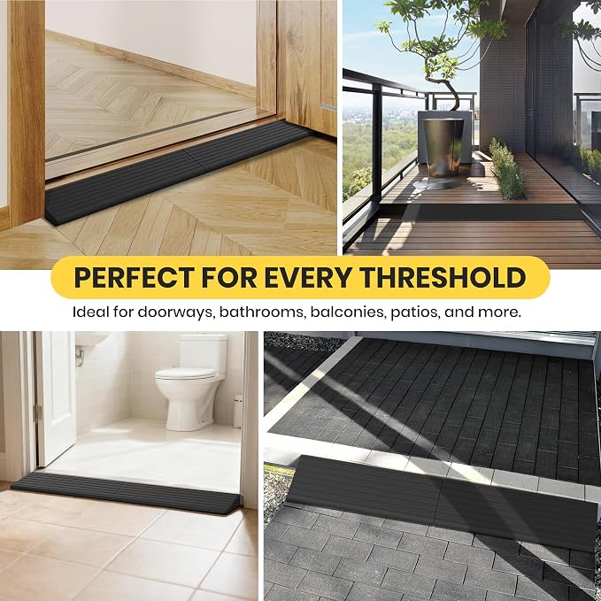 0.8"H Rubber Threshold Ramps for Doorways, Door Threshold Ramp, Access Ramps - Image 3