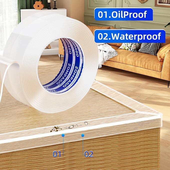 Clear Soft Corner Protectors for Furniture Strip, 0.8in x9.84FT, 2 Roll - Image 6