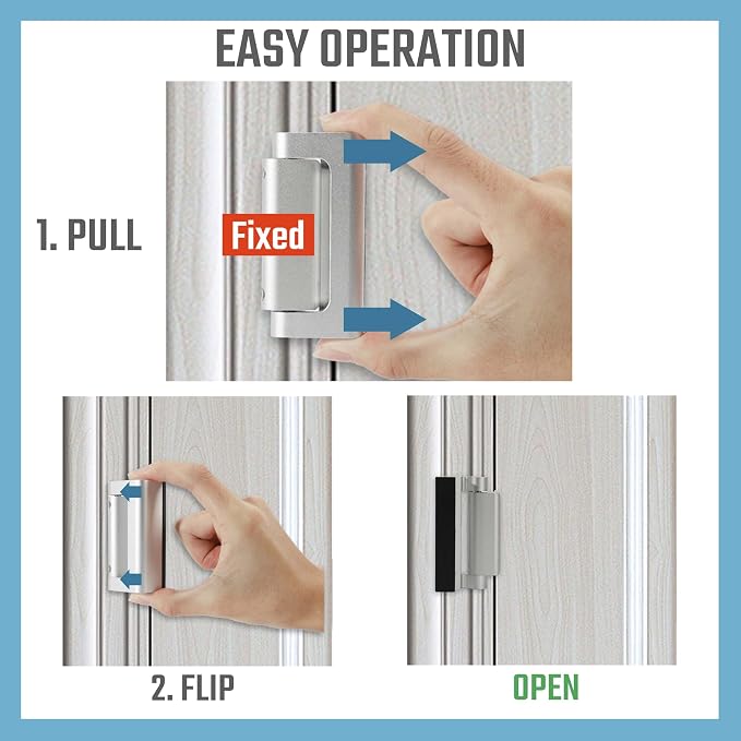 4PACK Home Security Door Reinforcement Lock Childproof, Add High Security to - Image 6