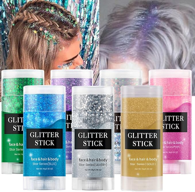 MEICOLY Gold Face Body Glitter Stick, Music Festival Accessories Outfits - Image 6