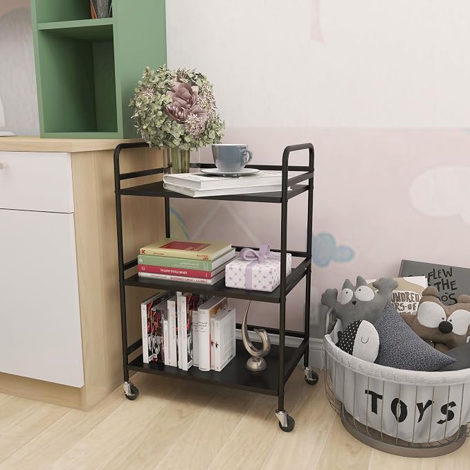 DCLRN 3 Tier Rolling Cart, Storage Organizer Cart, Rolling Metal Organization - Image 5