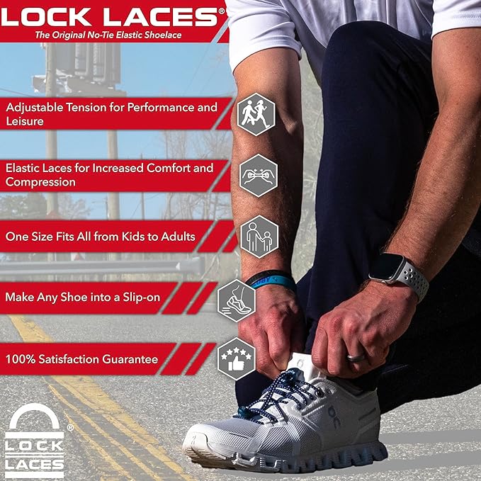 Lock Laces - Elastic No Tie Shoelaces 1 Size Fits All - Image 2