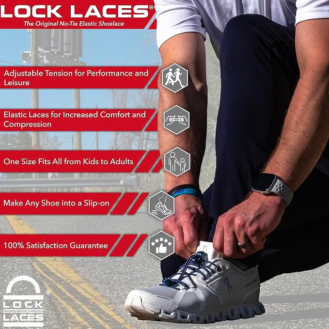 Lock Laces - Elastic No Tie Shoelaces 1 Size Fits All - Image 2