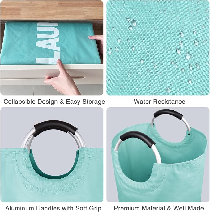 Large Laundry Basket Collapsible，Freestanding Clothes Hamper Bag - Image 4