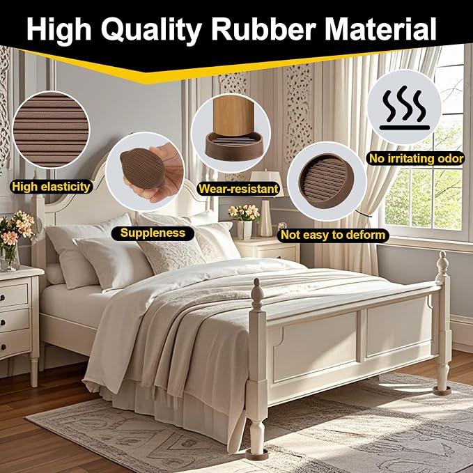 xxxHOLIC Non Slip Furniture Pads, 2” Brown Round Rubber Grippers - Image 5