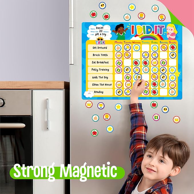 Magnetic Reward Chart, Dry Erase Task Board-One Chart & 72 Magnetic Reward - Image 3