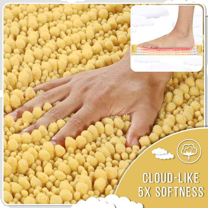 Yimobra Long Bathroom Rugs Non Slip Washable 44x24 Inch