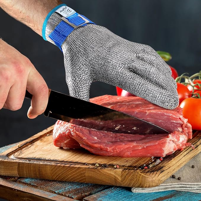 Cut Resistant Glove Food Grade, Stainless Steel Mesh Metal Knife Cutting Glove - Image 8