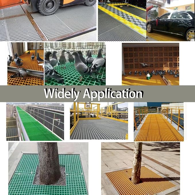 3.3ft*1.6ft Fiberglass Grating 1.5'' Thickness Gray Car Wash Grille Rectangle - Image 5