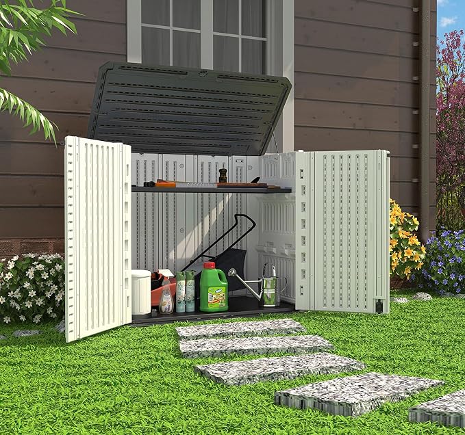 HOMSPARK Storage Shed Weather Resistance, 26 Cu.ft Capacity Horizontal Storage - Image 7