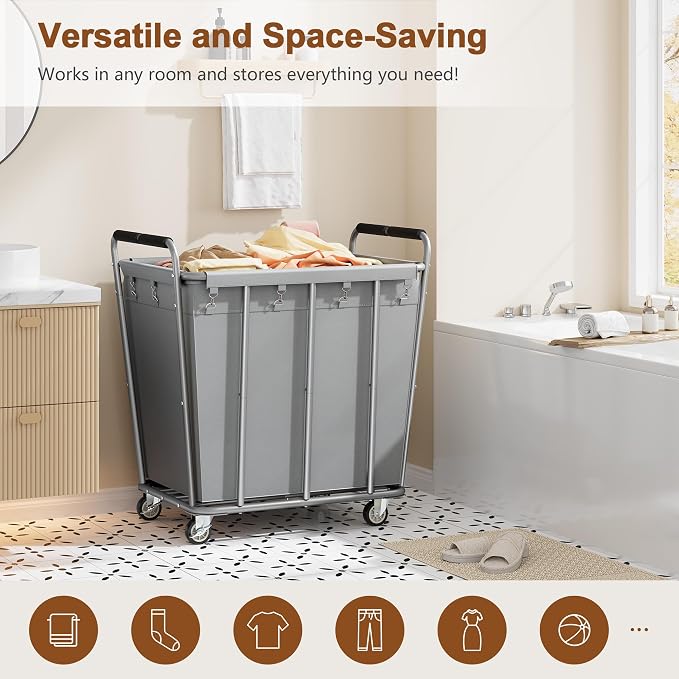 Hoctieon Large Laundry Cart - Field & Grace