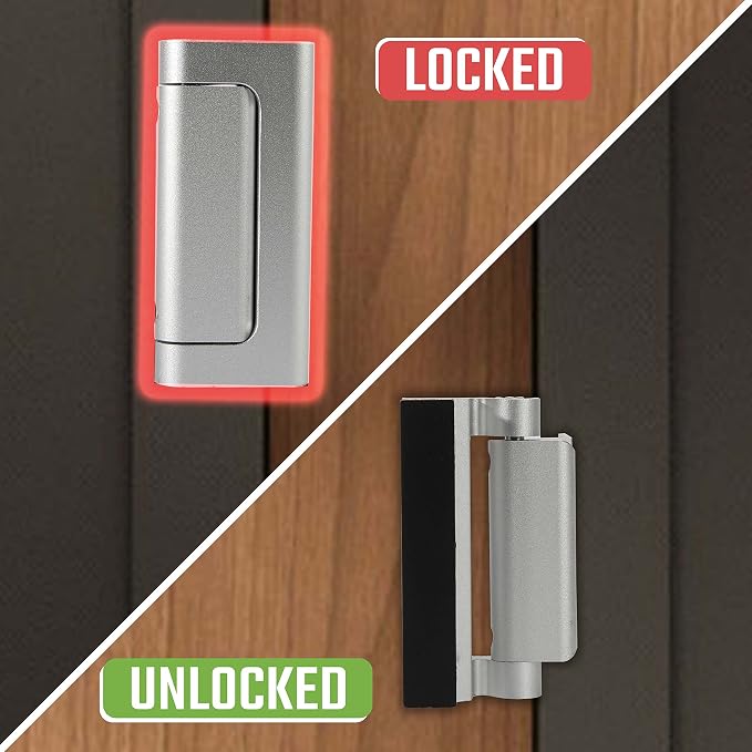 4PACK Home Security Door Reinforcement Lock Childproof, Add High Security to - Image 8