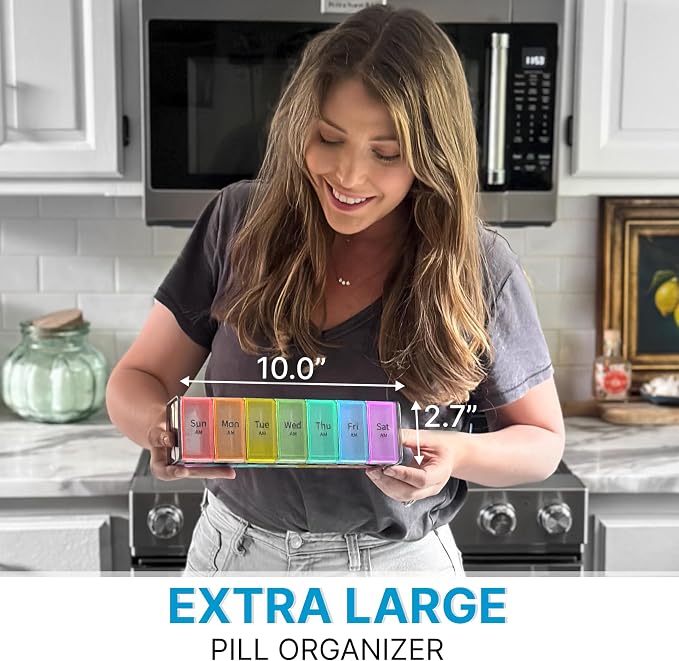 Extra Large Pill Organizer- XXL Pill Box 7 Day - Image 3
