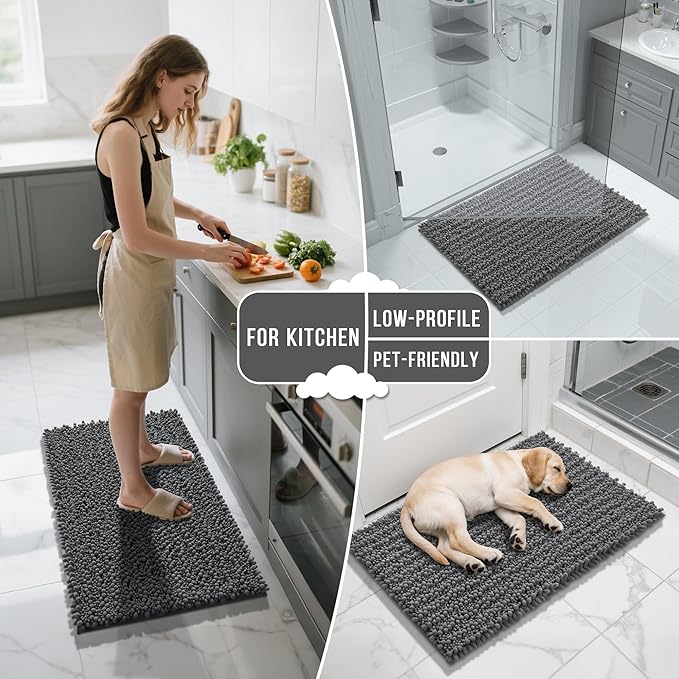 Yimobra Long Bathroom Rugs Non Slip Washable 44x24 Inch - Field & Grace