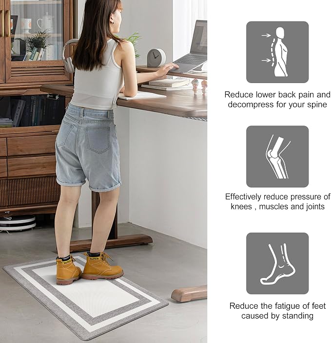 Small Kitchen Mat Cushioned Anti Fatigue Memory Foam Cushioned Rugs Non Slip - Image 3
