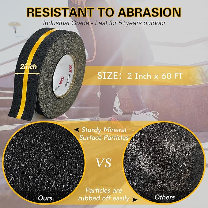 S&X Anti Slip Tape with Reflective Strip - 2 in x 60 FT Premium Grip Tape - Image 2