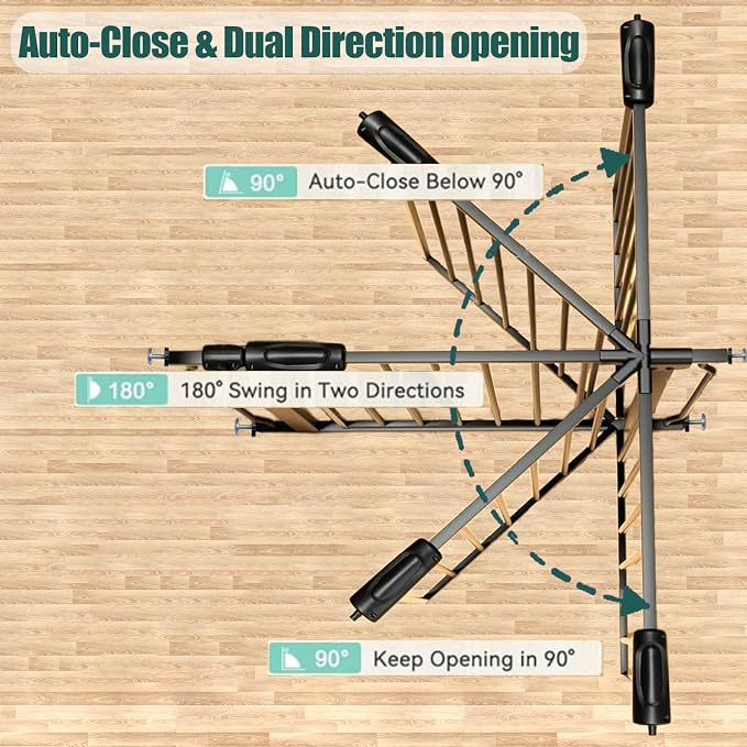 76.3-81 Inch Extra Wide Baby Gate, Pressure Mounted No Drill, Extra Wide Safety - Image 3