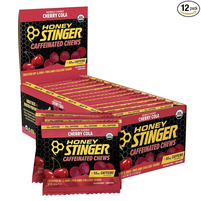 Honey Stinger Cherry Cola Caffeinated Energy Chew, Gluten Free, by HoneyStinger