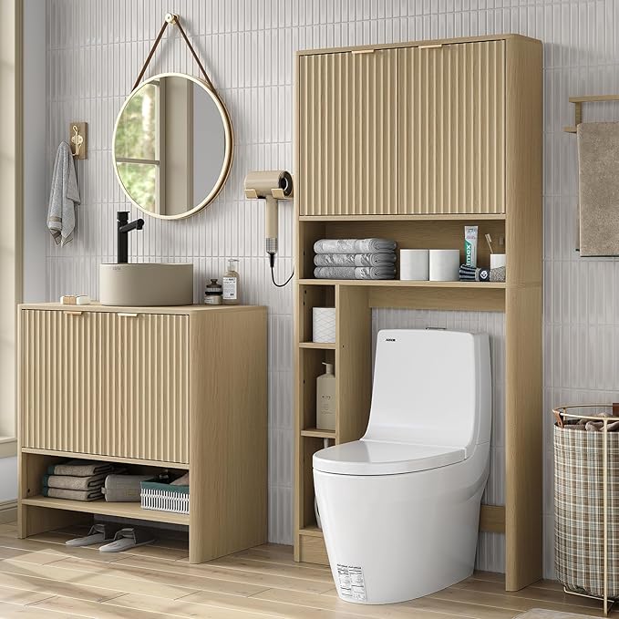 Furnideco 31''W Over Toilet Storage Cabinet Modern Above Toilet Shelf Cabinet - Image 4