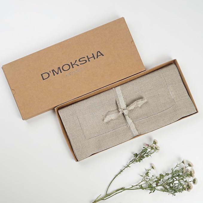 D'Moksha Homes Linen Natural Table Runner 36 Inches - Image 7