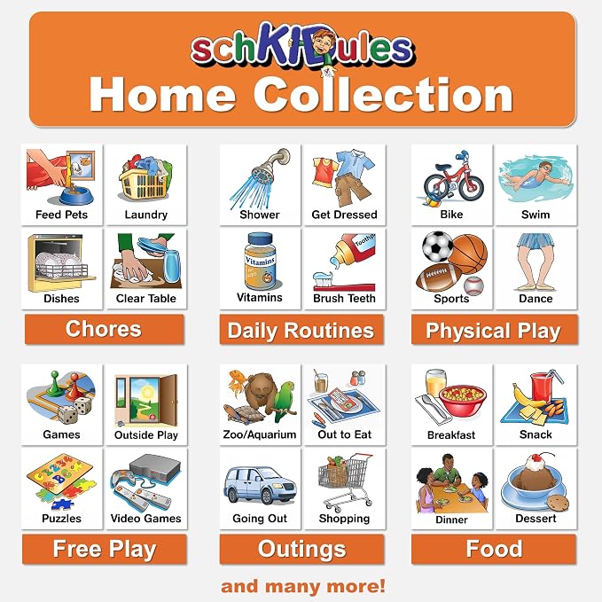Kids Visual Schedule Magnets and Headings: SchKIDules 93Pc Home Collection - Image 2