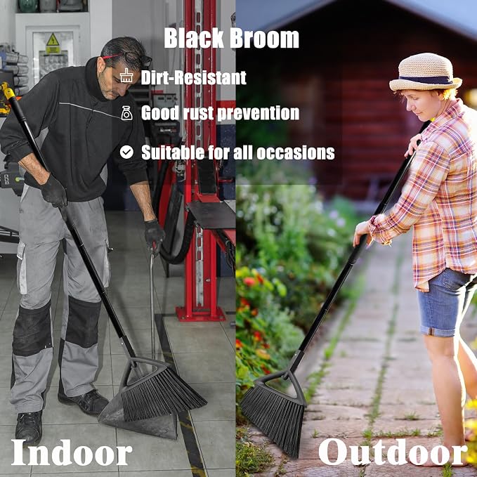 Heavy Duty Broom Outdoor and Indoor, 2 Pack Commercial Angle Brooms - Image 5