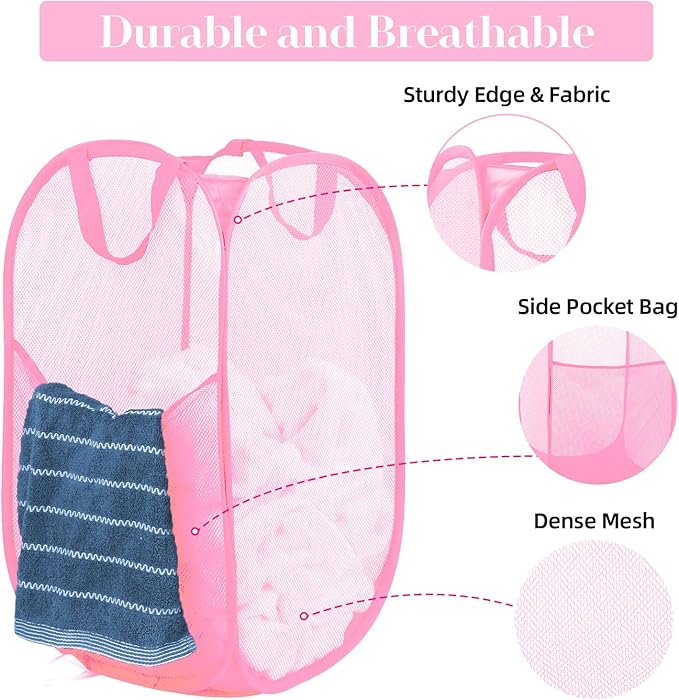 2 Pack Durable Collapsible Laundry Baskets - Image 3