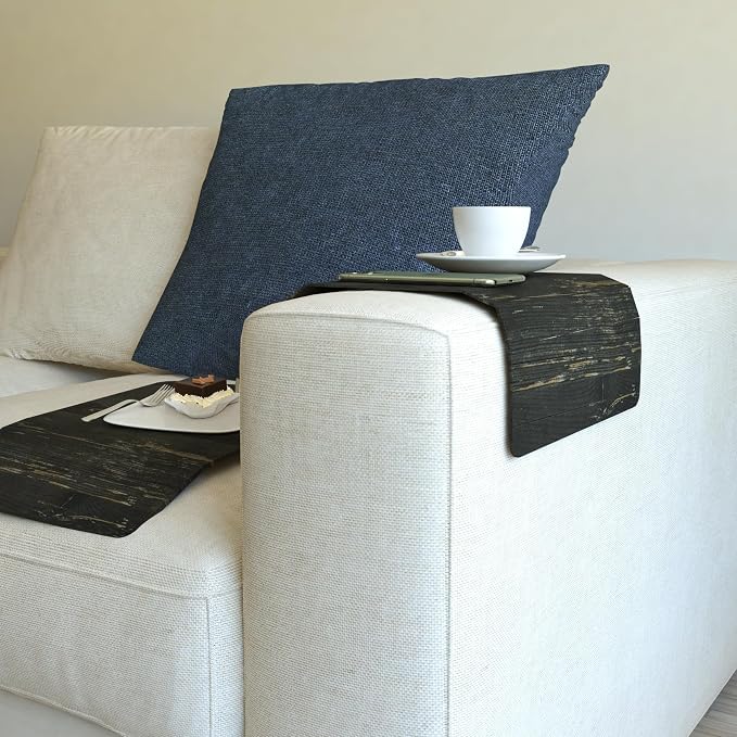 Set of 2 Wooden Sofa Tray, Armrest Tray Table - Image 5