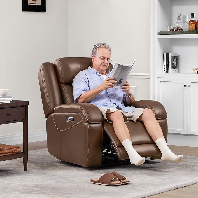 Watson & Whitely Genuine Leather Power Recliner Chairs - Image 2