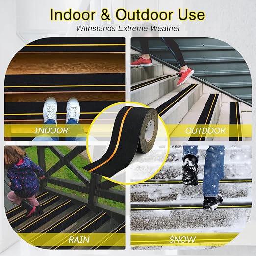 S&X Grip Tape for Stairs 4 Inch x 60 Ft, 2X Longer Heavy Duty Anti Slip - Image 4