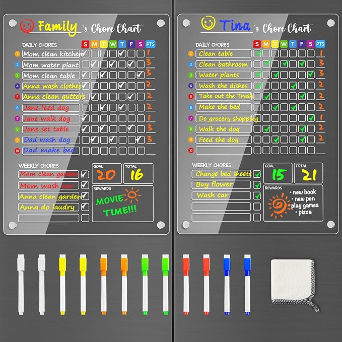 PigPotParty Acrylic Magnetic Chore Chart by PigPotParty