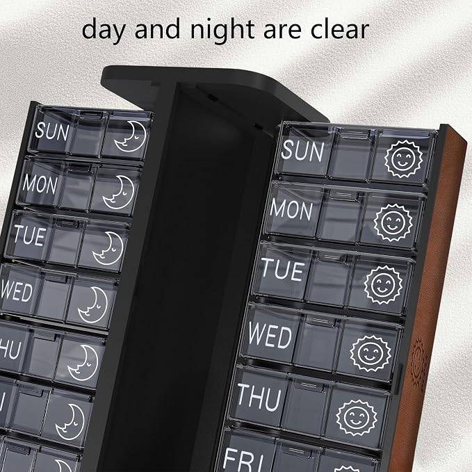 Pill Organizer 2 Times a Day, Am Pm Twice Daily Pill Case, Detachable Large - Image 4